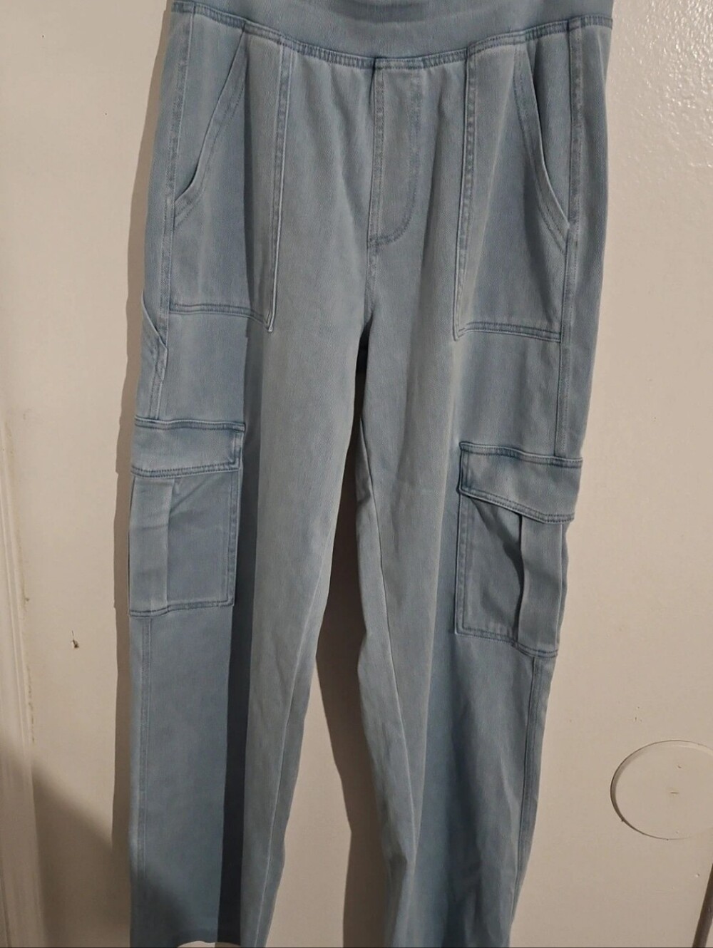 HALARA Light Blue Relaxed Cargo Jeans for Women